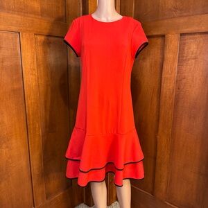 Shelby & Palmer Red Mini A-line Dress with Short Sleeves